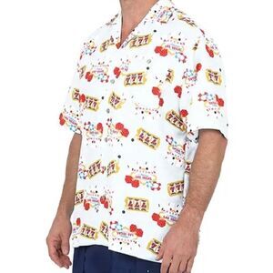Uzzi Hawaiian Shirt Short Sleeve Dri-FIT Polyester Casino Vegas Shirts for Men
